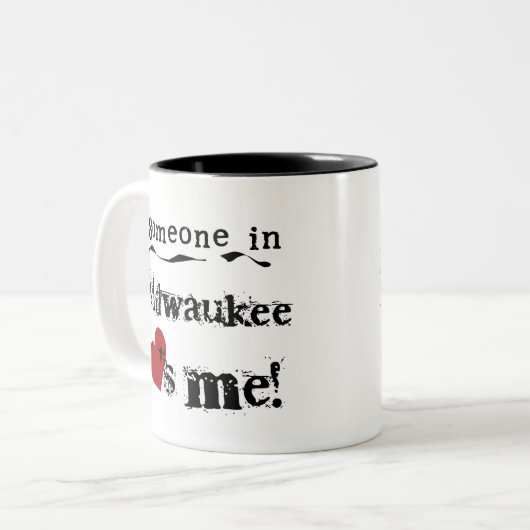 Iemand in Milwaukee Tweekleurige Koffiemok (Voorkant links)