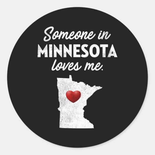 Iemand in Minnesota houdt van me Minnesota Man Ronde Sticker (Voorkant)