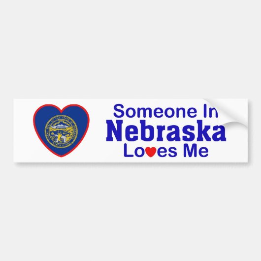 Iemand in Nebraska houdt van mij Bumpersticker (Voorkant)