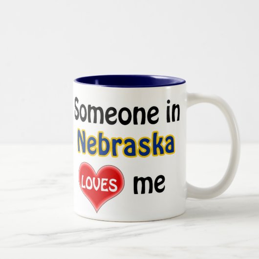 Iemand in Nebraska houdt van mij Tweekleurige Koffiemok (Rechts)