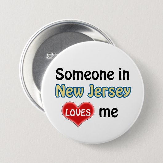 Iemand in New Jersey houdt van mij Ronde Button 7,6 Cm (Voorkant /achterkant)