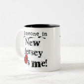 Iemand in New Jersey houdt van mij Tweekleurige Koffiemok (Voorkant links)