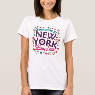 Iemand in New York houdt van me Retro grappig ontw T-shirt