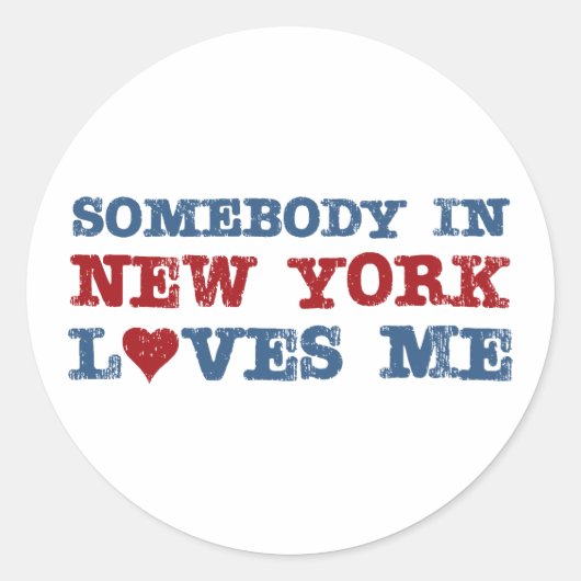 Iemand in New York houdt van me Ronde Sticker (Voorkant)