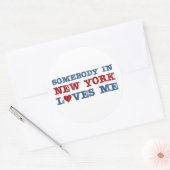 Iemand in New York houdt van me Ronde Sticker (Envelop)
