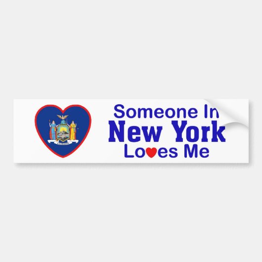 Iemand in New York houdt van mij Bumpersticker (Voorkant)