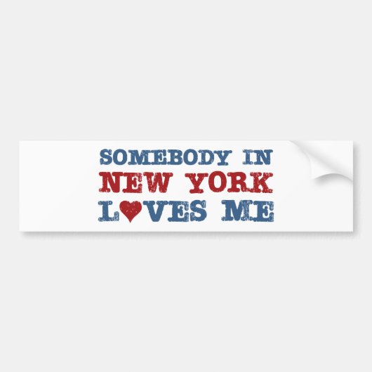 Iemand in New York houdt van mij Bumpersticker (Voorkant)