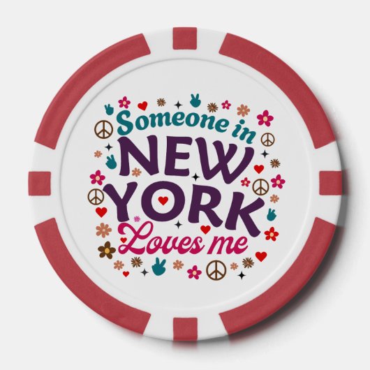 Iemand in New York houdt van mij Retro Funny Desig Poker Chips (Voorkant)