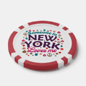 Iemand in New York houdt van mij Retro Funny Desig Poker Chips (Enkel)