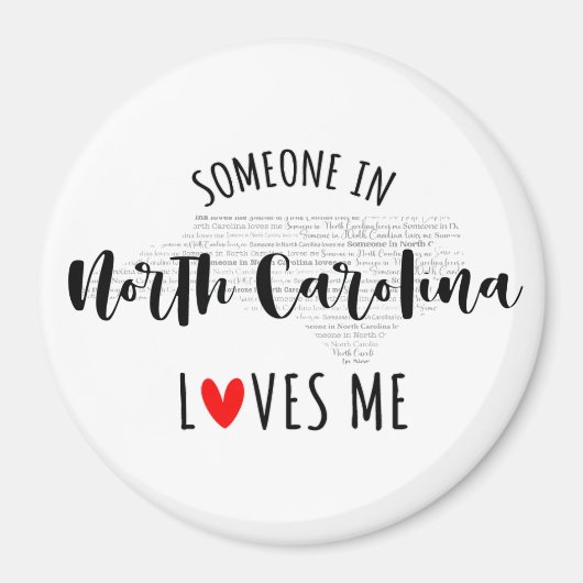 Iemand in North Carolina houdt van me Magnet (Voorkant)