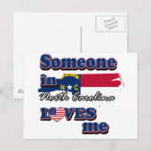 Iemand in North Carolina houdt van mij Briefkaart (Voorkant / Achterkant)