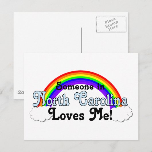 Iemand in North Carolina houdt van mij Briefkaart (Voorkant / Achterkant)