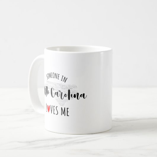 Iemand in North Carolina houdt van mij in de Mok v (Voorkant links)