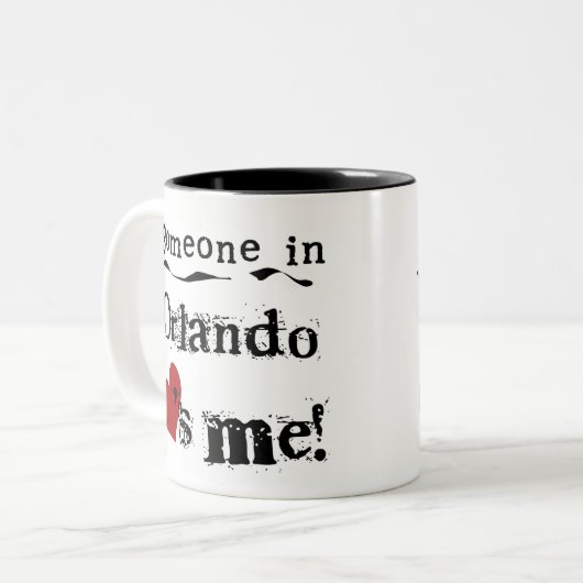 Iemand in Orlando Tweekleurige Koffiemok (Voorkant links)