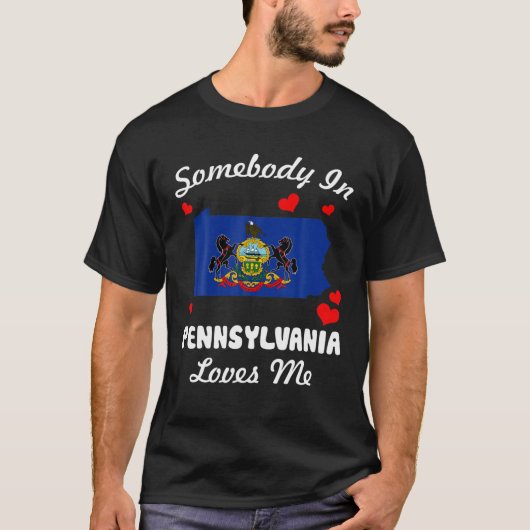 Iemand in Pennsylvania houdt van me grappig T-shirt (Voorkant)