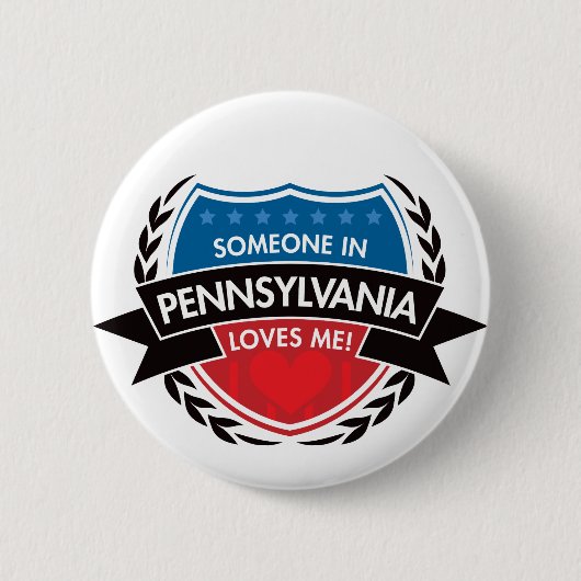 Iemand in Pennsylvania houdt van mij Ronde Button 5,7 Cm (Voorkant)