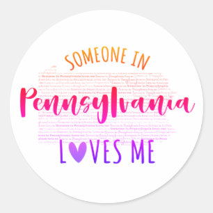Iemand in Pennsylvania houdt van mij Ronde Sticker