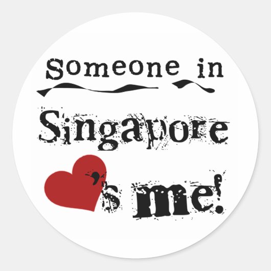 Iemand in Singapore houdt van me Ronde Sticker (Voorkant)