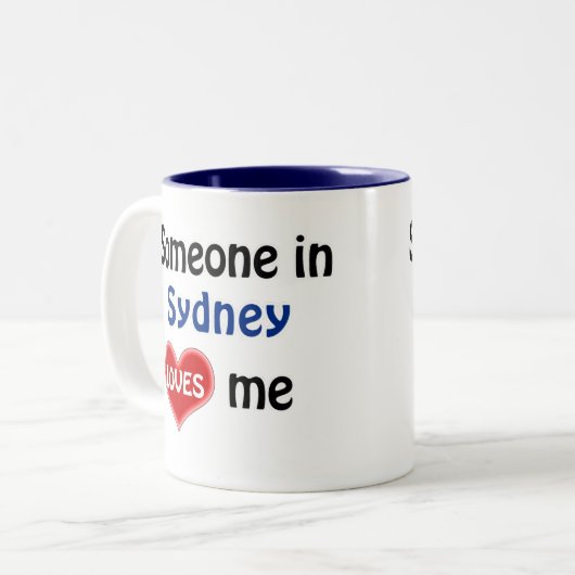 Iemand in Sydney houdt van me Magnet Tweekleurige Koffiemok (Voorkant links)
