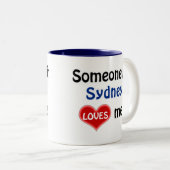 Iemand in Sydney houdt van me Magnet Tweekleurige Koffiemok (Voorkant rechts)