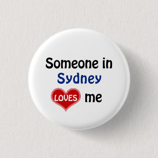 Iemand in Sydney houdt van mij Ronde Button 3,2 Cm (Voorkant)