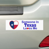 Iemand in Texas houdt van mij Bumpersticker (Op auto)