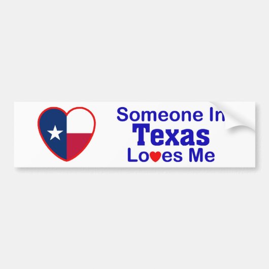 Iemand in Texas houdt van mij Bumpersticker (Voorkant)