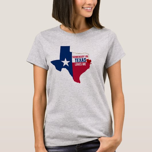 Iemand in Texas houdt van mij harten, Schattigee T T-shirt (Voorkant)