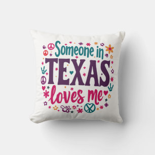 Iemand in Texas houdt van mij - Retro Texas Hippie Kussen