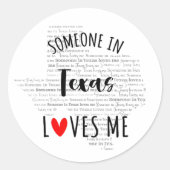 Iemand in Texas houdt van mij Ronde Sticker (Voorkant)