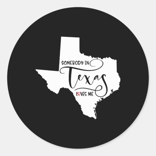 Iemand in Texas houdt van mij Ronde Sticker (Voorkant)