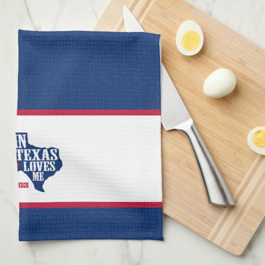 Iemand in Texas houdt van mij Theedoek (Quarter Fold)