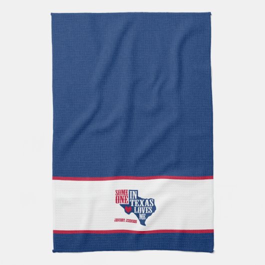 Iemand in Texas houdt van mij Theedoek (Verticaal)