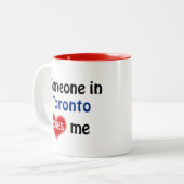 Iemand in Toronto houdt van me Tweekleurige Koffiemok (Voorkant links)