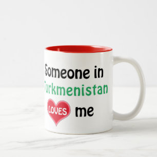 Iemand in Turkmenistan houdt van mij Tweekleurige Koffiemok