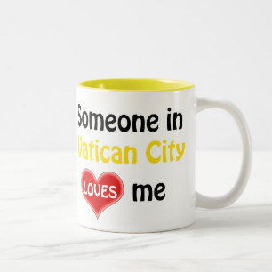 Iemand in Vaticaanstad houdt van mij Tweekleurige Koffiemok