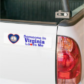 Iemand in Virginia houdt van mij Bumpersticker (Op Truck)