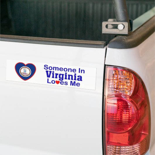 Iemand in Virginia houdt van mij Bumpersticker (Op Truck)