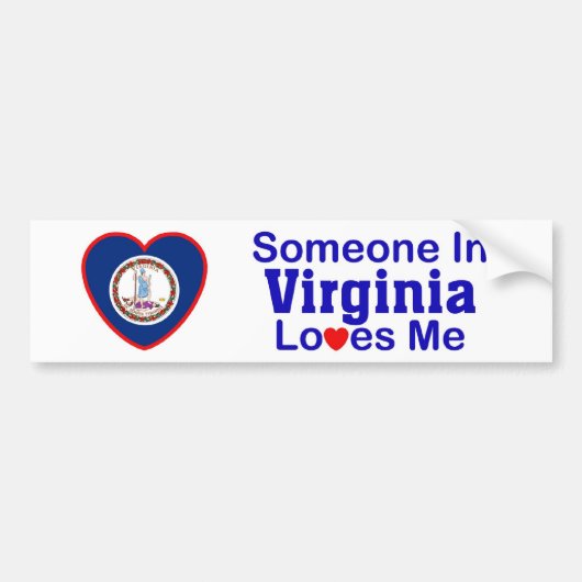 Iemand in Virginia houdt van mij Bumpersticker (Voorkant)