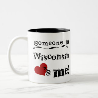 Iemand in Wisconsin houdt van mij Tweekleurige Koffiemok