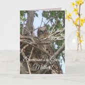 Iemand is de beste moeder | Baby uil in boomfoto Kaart (Gele Bloem)