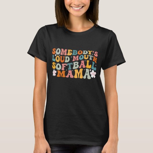 Iemand is Loudmouth Softball Mama Softball Mo T-shirt (Voorkant)