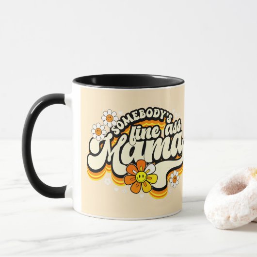 Iemand is prima Mama retro Mok (Met donut)