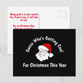 Iemand krijgt geld voor kerstBriefkaart Briefkaart (Voorkant / Achterkant)