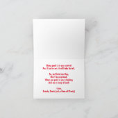 Iemand krijgt steenkool voor kerstgroet. kaart (Binnen)