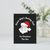 Iemand krijgt steenkool voor Kerstmis Black Briefkaart (Staand voorkant)