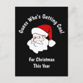 Iemand krijgt steenkool voor Kerstmis Black Briefkaart (Voorkant)