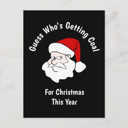 Iemand krijgt steenkool voor Kerstmis Black Briefkaart (Voorkant)