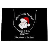 Iemand krijgt steenkool voor Kerstmis Black Groot Cadeauzakje (Voorkant)