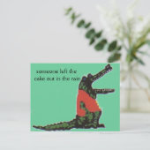 iemand liet de taart achter in de regen briefkaart (Staand voorkant)